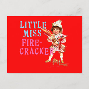 Weinig Misser Firecracker Vintage Americana Briefkaart
