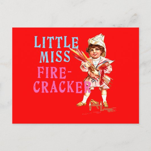 Weinig Misser Firecracker Vintage Americana Briefkaart (Voorkant)