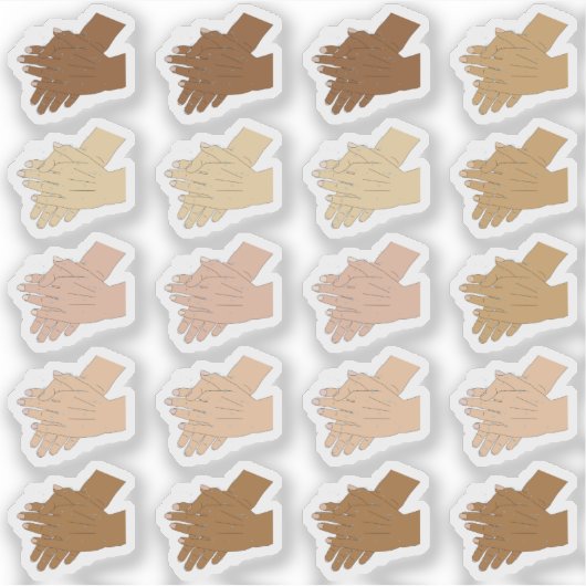 Weinig multiculturele handwas sticker (Voorkant)