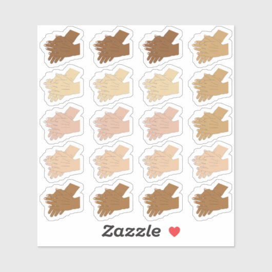 Weinig multiculturele handwas sticker (Vel)