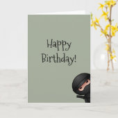 Weinig Ninja op Wijze Groene Gelukkige Verjaardag Kaart (Gele Bloem)
