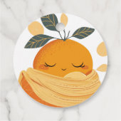 Weinig oranje Baby shower Bedankjes Labels (Achterkant)