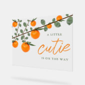 Weinig Oranje geslacht Neutraal Baby shower Acryl Bord (Hoek)