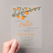 Weinig Oranje geslacht Neutraal Baby shower Acryl Uitnodigingen (Insitu (Draagbaar))