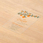 Weinig Oranje geslacht Neutraal Baby shower Acryl Uitnodigingen (Laagn)