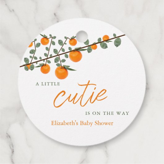 Weinig Oranje geslacht Neutraal Baby shower Bedankjes Labels (Achterkant)