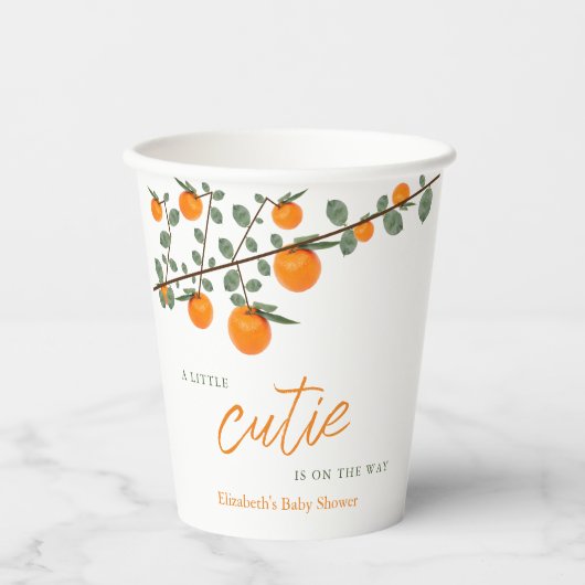 Weinig Oranje geslacht Neutraal Baby shower Papieren Bekers (Voorkant)