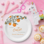 Weinig Oranje geslacht Neutraal Baby shower Papieren Bordje (Feest)