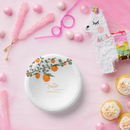 Weinig Oranje geslacht Neutraal Baby shower Papieren Kommen (Feest)