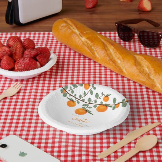 Weinig Oranje geslacht Neutraal Baby shower Papieren Kommen (Picknick)