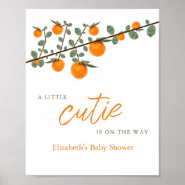Weinig Oranje geslacht Neutraal Baby shower Poster