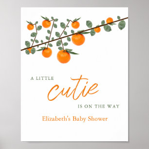 Weinig Oranje geslacht Neutraal Baby shower Poster