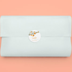 Weinig Oranje geslacht Neutraal Baby shower Ronde Sticker