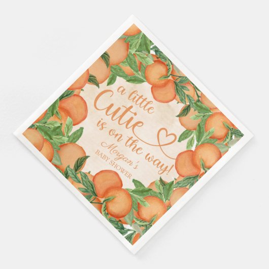 Weinig Oranje geslacht Neutraal Baby shower Servet (Hoek)