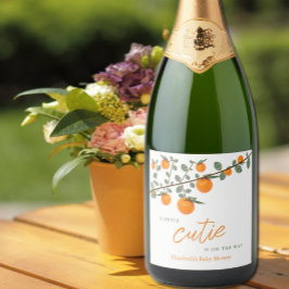 Weinig Oranje geslacht Neutraal Baby shower Sparkling Wijnetiket