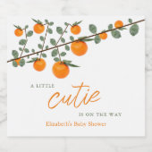 Weinig Oranje geslacht Neutraal Baby shower Sparkling Wijnetiket (Enkel label)