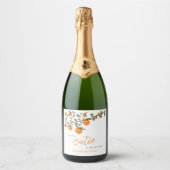 Weinig Oranje geslacht Neutraal Baby shower Sparkling Wijnetiket (Voorkant)
