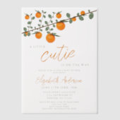 Weinig Oranje geslacht Neutraal Baby shower Vellum Uitnodigingen (Voorkant)