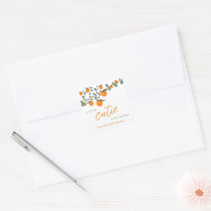 Weinig Oranje geslacht Neutraal Baby shower Vierkante Sticker