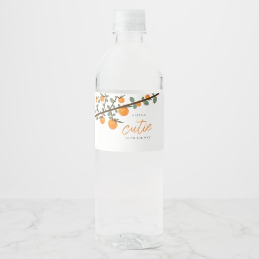 Weinig Oranje geslacht Neutraal Baby shower Waterfles Etiket (Voorkant)