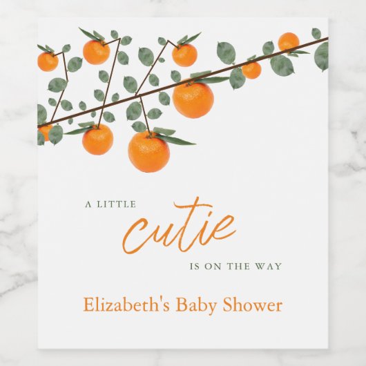 Weinig Oranje geslacht Neutraal Baby shower Wijn Etiket (Enkel label)