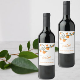 Weinig Oranje geslacht Neutraal Baby shower Wijn Etiket