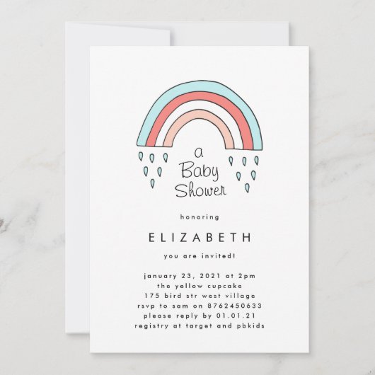 Weinig over het neutrale Baby shower van de regenb Kaart (Voorkant)