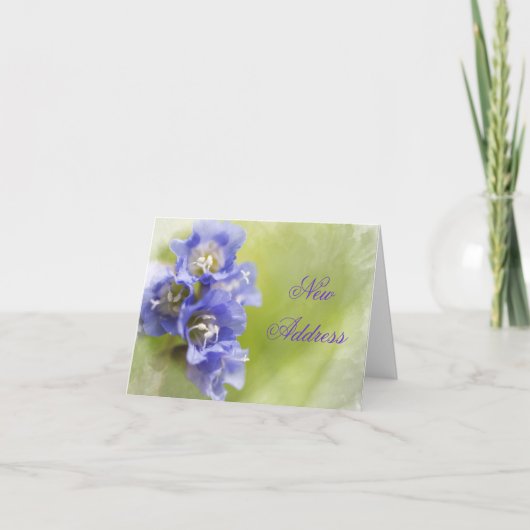 Weinig Paars bloeit Adreswijziging Aankondiging (Voorkant)