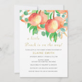 Weinig Peach Gender Neutral Baby shower Invitation Kaart (Voorkant)
