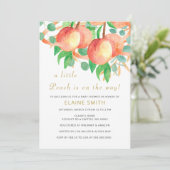 Weinig Peach Gender Neutral Baby shower Invitation Kaart (Staand voorkant)