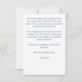 Weinig piloot  vliegtuig baby shower bedankkaart (Achterkant)