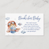 Weinig piloot vliegtuig baby shower boeken aanvraa informatiekaartje (Voorkant)