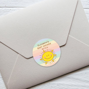 Weinig regenboogzonneschijn Genderneutraal Baby sh Ronde Sticker