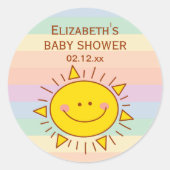 Weinig regenboogzonneschijn Genderneutraal Baby sh Ronde Sticker (Voorkant)