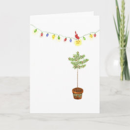 Weinig Rode Kerstboom van de Vogel Feestdagen Kaart