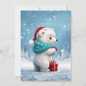 Weinig schattig baby beer met kerst pet kaart (Achterkant)