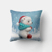 Weinig schattig baby beer met kerst pet kussen (Achterkant)