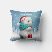 Weinig schattig baby beer met kerst pet kussen (Voorkant)