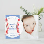 Weinig Slugger Baseball Baby Birth Annountion Kaart (Staand voorkant)