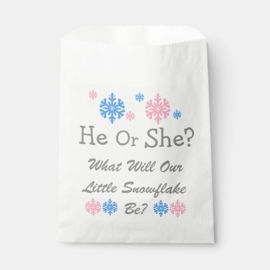 Weinig Snowflake Geslacht Bedankzakje (Voorkant)