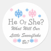 Weinig Snowflake Geslacht Ronde Sticker (Voorkant)