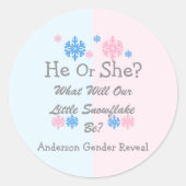 Weinig Snowflake Geslacht Ronde Sticker (Voorkant)