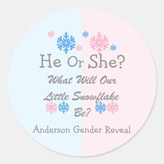 Weinig Snowflake Geslacht Ronde Sticker (Voorkant)