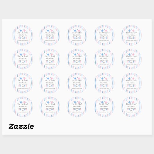 Weinig Snowflake Geslacht Ronde Sticker (Vel)