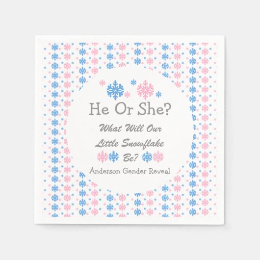 Weinig Snowflake Geslacht Servet (Voorkant)