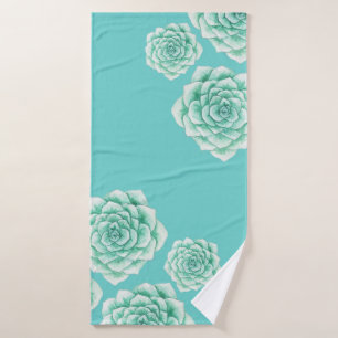 Weinig Succulent Licht Blauwgroen Art. Bad Handdoek