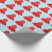 weinig sympathieke octopus cartoon cadeaupapier (Hoek)