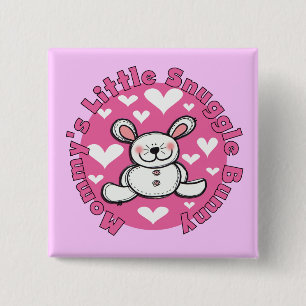 Weinig van de mama nestelt zich Konijntje Vierkante Button 5,1 Cm