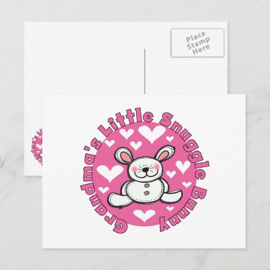 Weinig van de oma nestelt zich Konijntje Briefkaart (Voorkant / Achterkant)