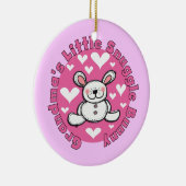 Weinig van de oma nestelt zich Konijntje Keramisch Ornament (Rechts)